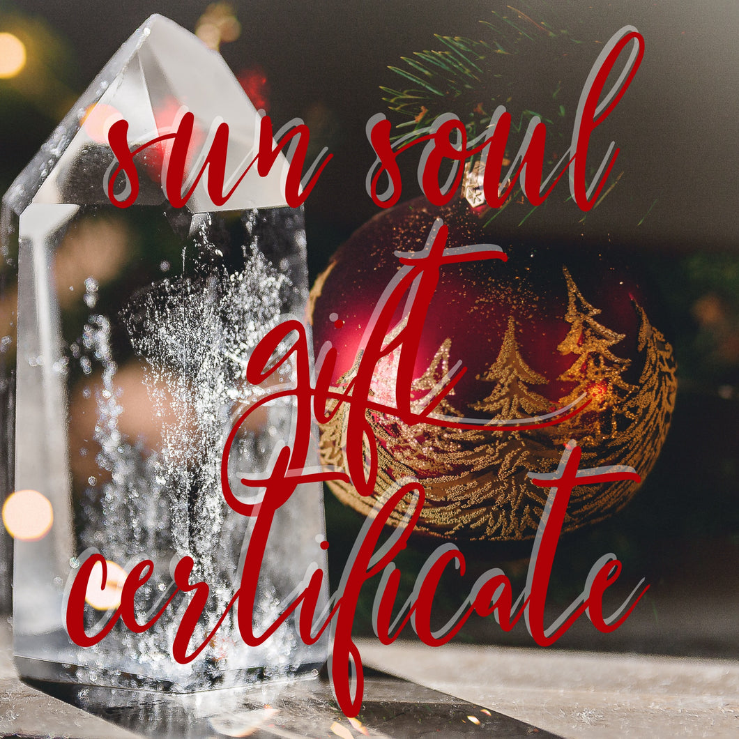 Sun Soul Gift Certificate Special $100 OFF